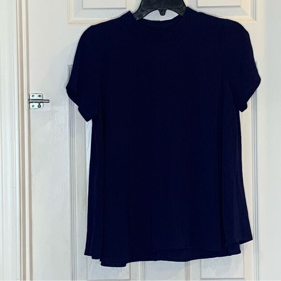 Sienna Sky Navy Blue High Neck Top Size Small - Picture 1 of 10